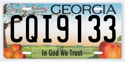 GA license plate CQI9133