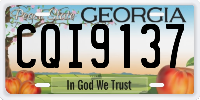 GA license plate CQI9137