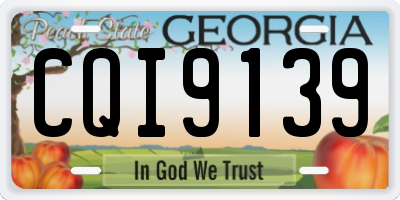 GA license plate CQI9139