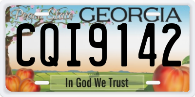 GA license plate CQI9142