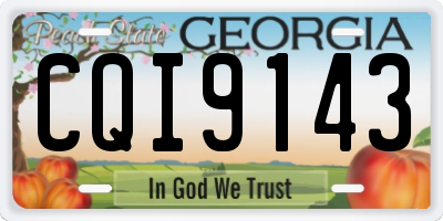 GA license plate CQI9143