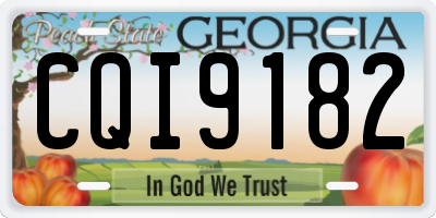 GA license plate CQI9182