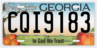 GA license plate CQI9183