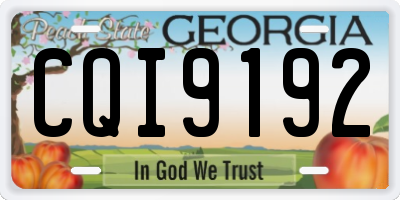 GA license plate CQI9192