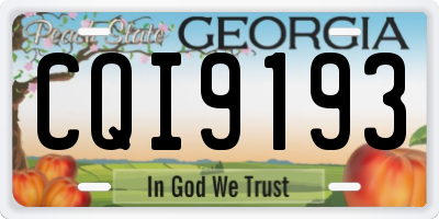 GA license plate CQI9193