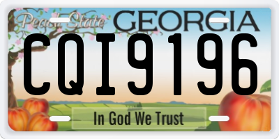 GA license plate CQI9196