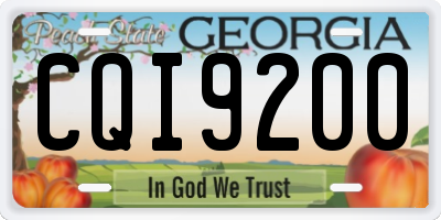 GA license plate CQI9200