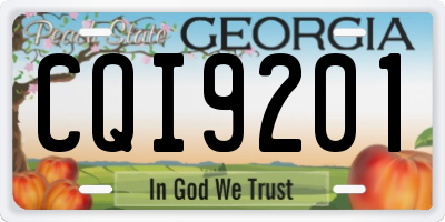 GA license plate CQI9201