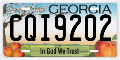 GA license plate CQI9202
