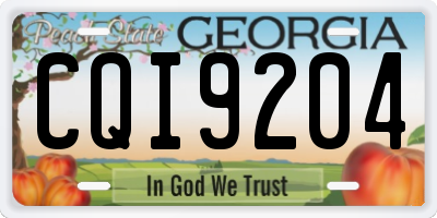 GA license plate CQI9204