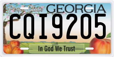 GA license plate CQI9205