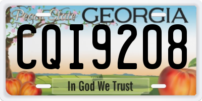 GA license plate CQI9208