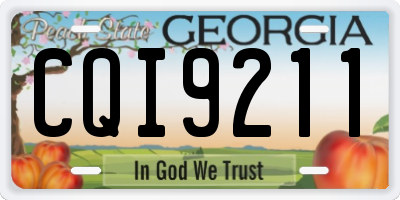 GA license plate CQI9211