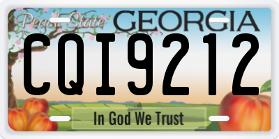 GA license plate CQI9212
