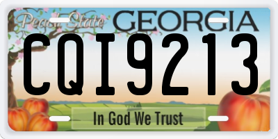 GA license plate CQI9213