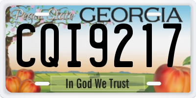 GA license plate CQI9217