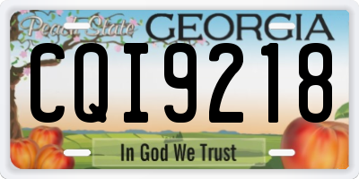 GA license plate CQI9218