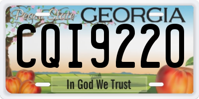 GA license plate CQI9220