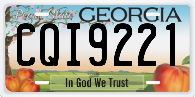 GA license plate CQI9221