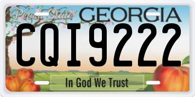 GA license plate CQI9222