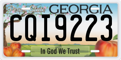 GA license plate CQI9223