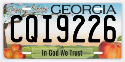 GA license plate CQI9226