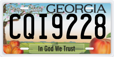 GA license plate CQI9228