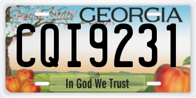 GA license plate CQI9231