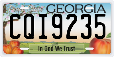GA license plate CQI9235