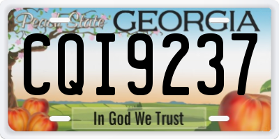 GA license plate CQI9237