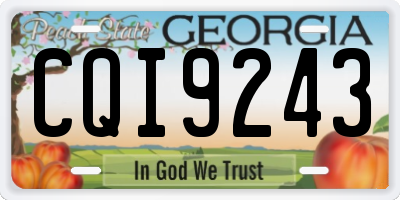 GA license plate CQI9243