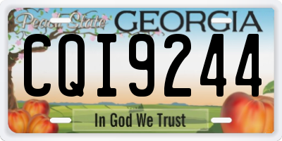 GA license plate CQI9244