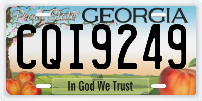 GA license plate CQI9249