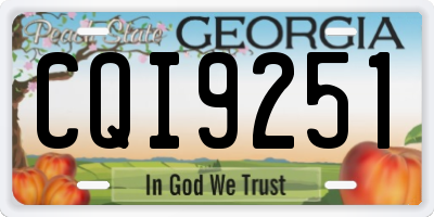 GA license plate CQI9251