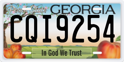 GA license plate CQI9254