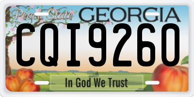 GA license plate CQI9260