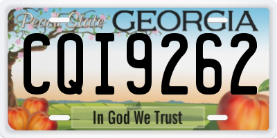 GA license plate CQI9262