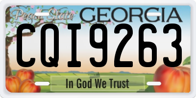 GA license plate CQI9263