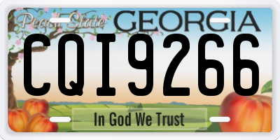 GA license plate CQI9266