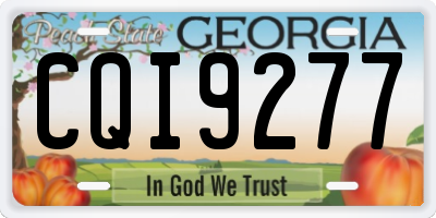 GA license plate CQI9277