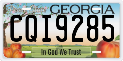 GA license plate CQI9285