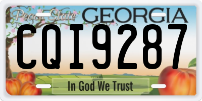 GA license plate CQI9287