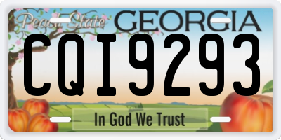 GA license plate CQI9293