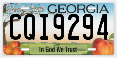 GA license plate CQI9294