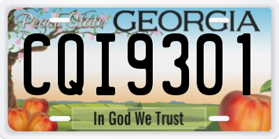 GA license plate CQI9301