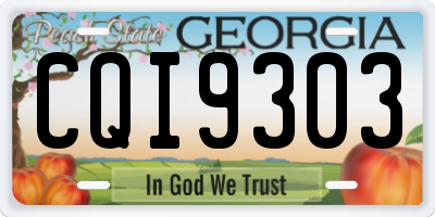GA license plate CQI9303