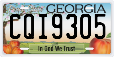 GA license plate CQI9305