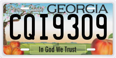 GA license plate CQI9309