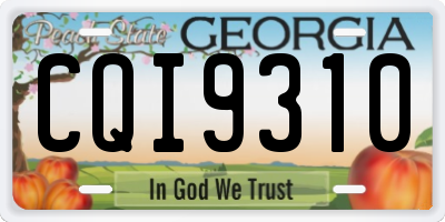 GA license plate CQI9310