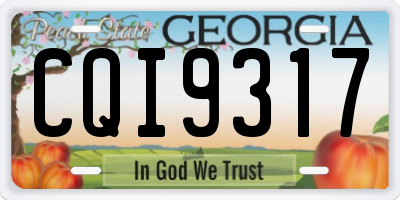 GA license plate CQI9317